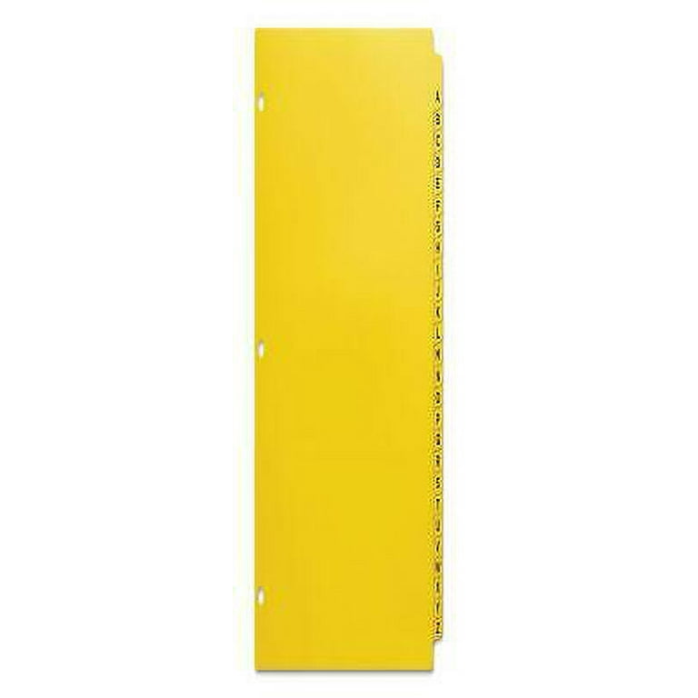 Heavy-Duty Preprinted Plastic Tab Dividers, 26-Tab, A to Z, 11 x 9, Yellow, 1 Set