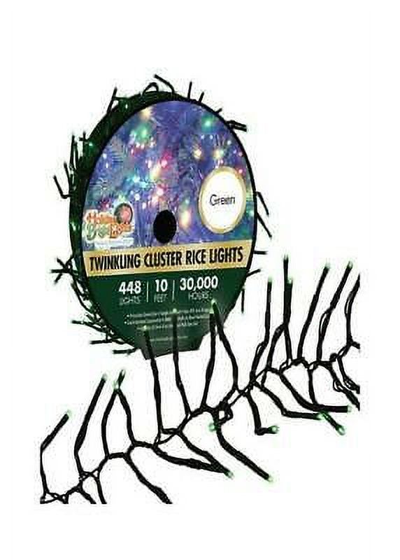 1PK Holiday Bright Lights LED3MCR448GGR Twinkling Cluster Rice Reel