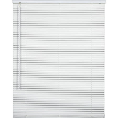 1PK Home Impressions 43 In. x 64 In. x 1 In. White Vinyl Light Filtering Cordless Mini Blind