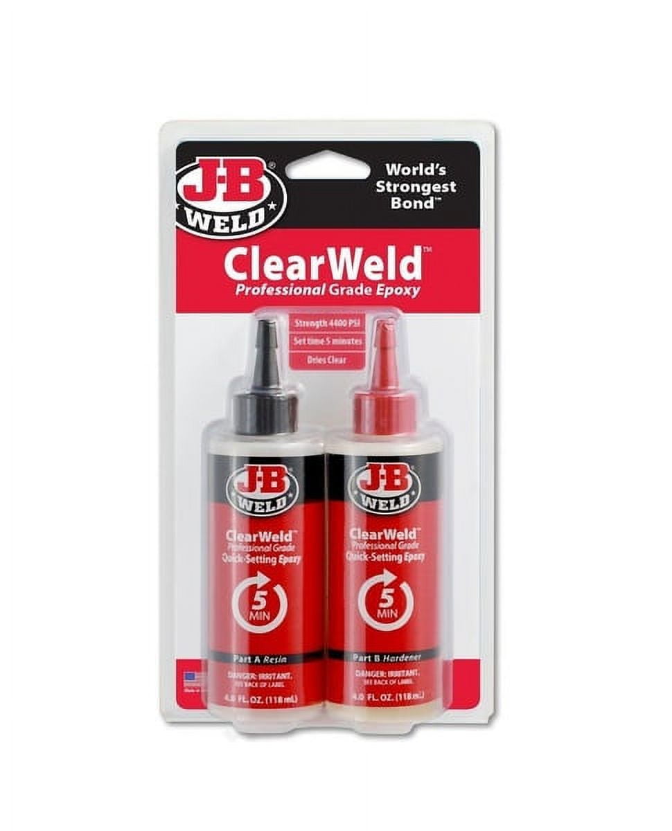 1PK JB Weld 50240 ClearWeld Professional Grade Epoxy, Clear 8 oz.