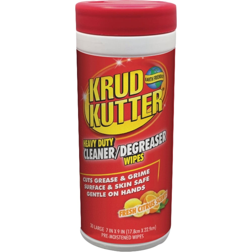1PK Krud Kutter Heavy Duty Fresh Citrus Cleaner Degreaser Wipe (30
