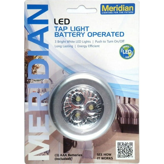 1PK LED Silver Push Light