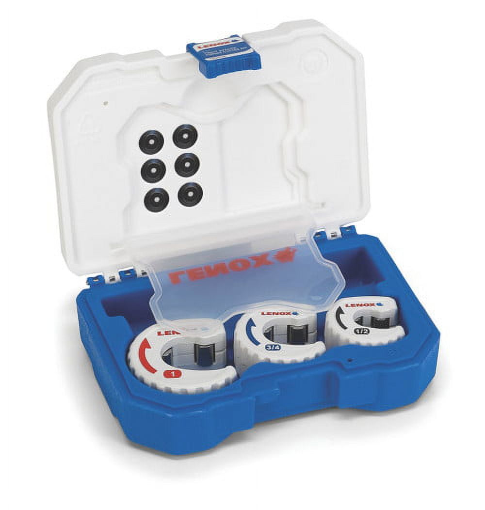 Compact Blue and White Steel Tubing Cutter Kit, 3-Piece