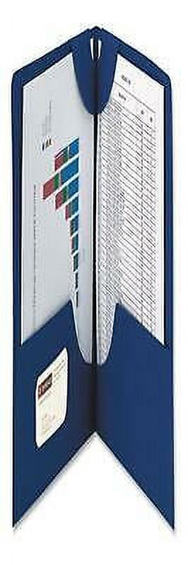 1PK Lockit Two-Pocket Folder, Textured Paper, 100-Sheet Capacity, 11 x 8.5, Dark Blue, 25/Box