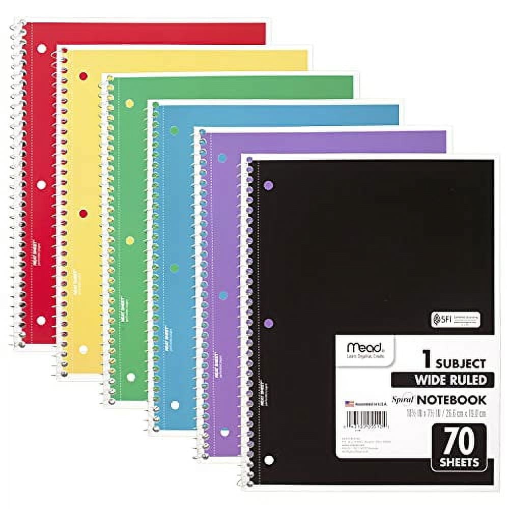 1PK MEA73063 Spiral Notebook, 1 Subject, Wide/Legal Rule