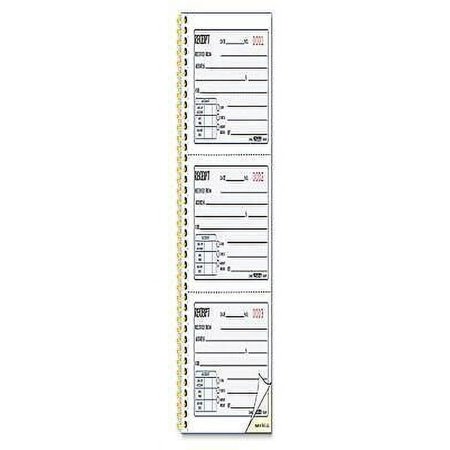 1PK Money Receipt Book, Two-Part Carbonless, 5 x 2.75, 3/Page, 225 Forms