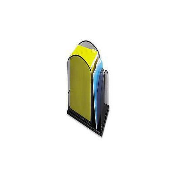 1PK Onyx Mesh Desktop Hanging File With Two Upright Sections, 3 Sections, Letter Size, 11.5" Long, Black