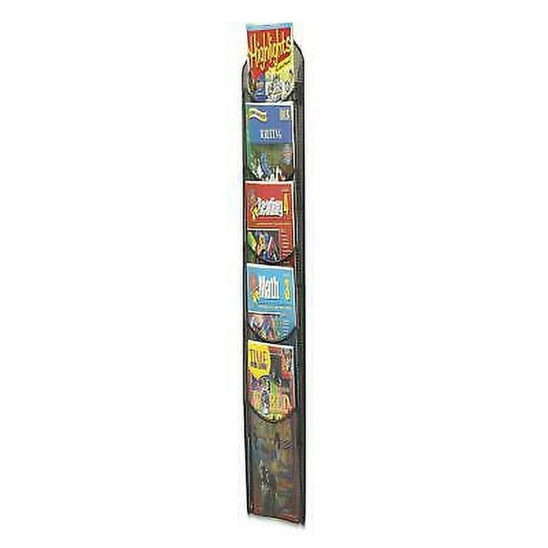 Onyx Mesh Literature Rack, Five Compartments, 10.25w x 3.5d x 28.33h, Black