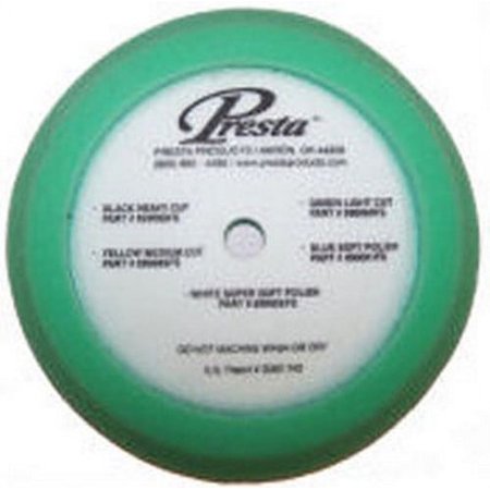 1PK Presta Products 9Ó Foam Polishing Pad Light Green Auto Scratch Remover (890137)