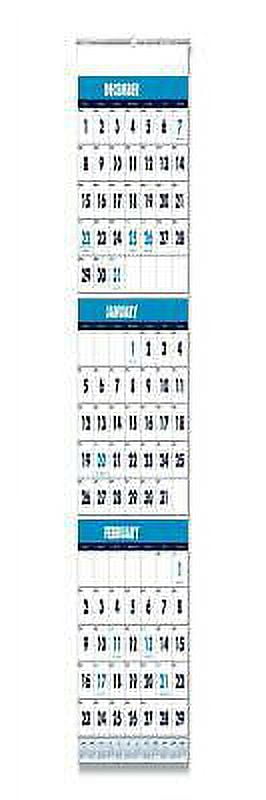 Vertical Calendar With Three Month Wall Calendar 2021 1PK Recycled