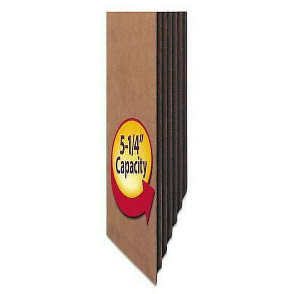 1PK Redrope Drop-Front File Pockets w/ Fully Lined Gussets, 5.25" Expansion, Letter Size, Redrope, 10/Box
