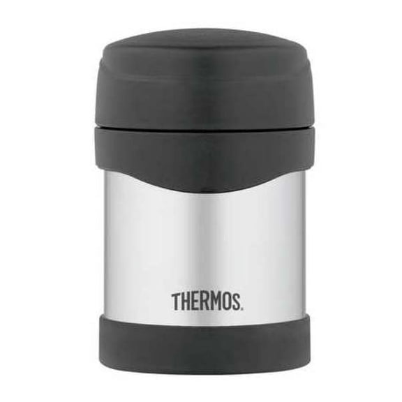 1PK Thermos 10 oz. Black/Silver Vacuum Insulated Food Jar 1 pk