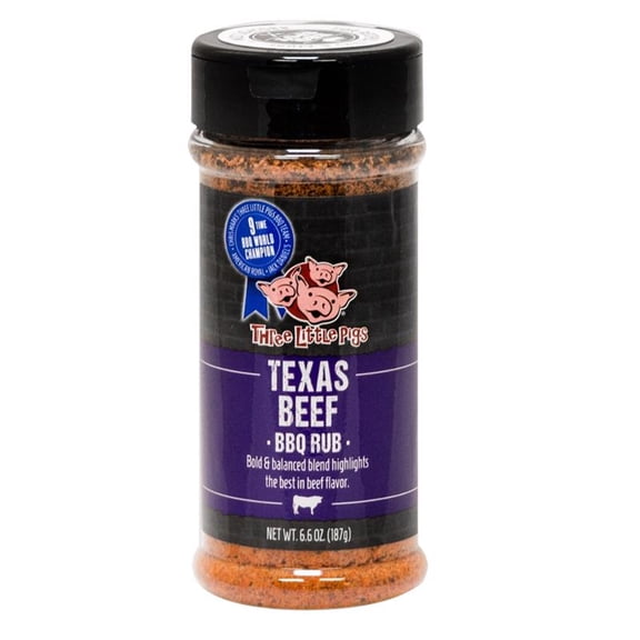 Three Little Pigs 6.6 Oz Texas Beef Bbq Dry Rub Competition Rated Seasoning