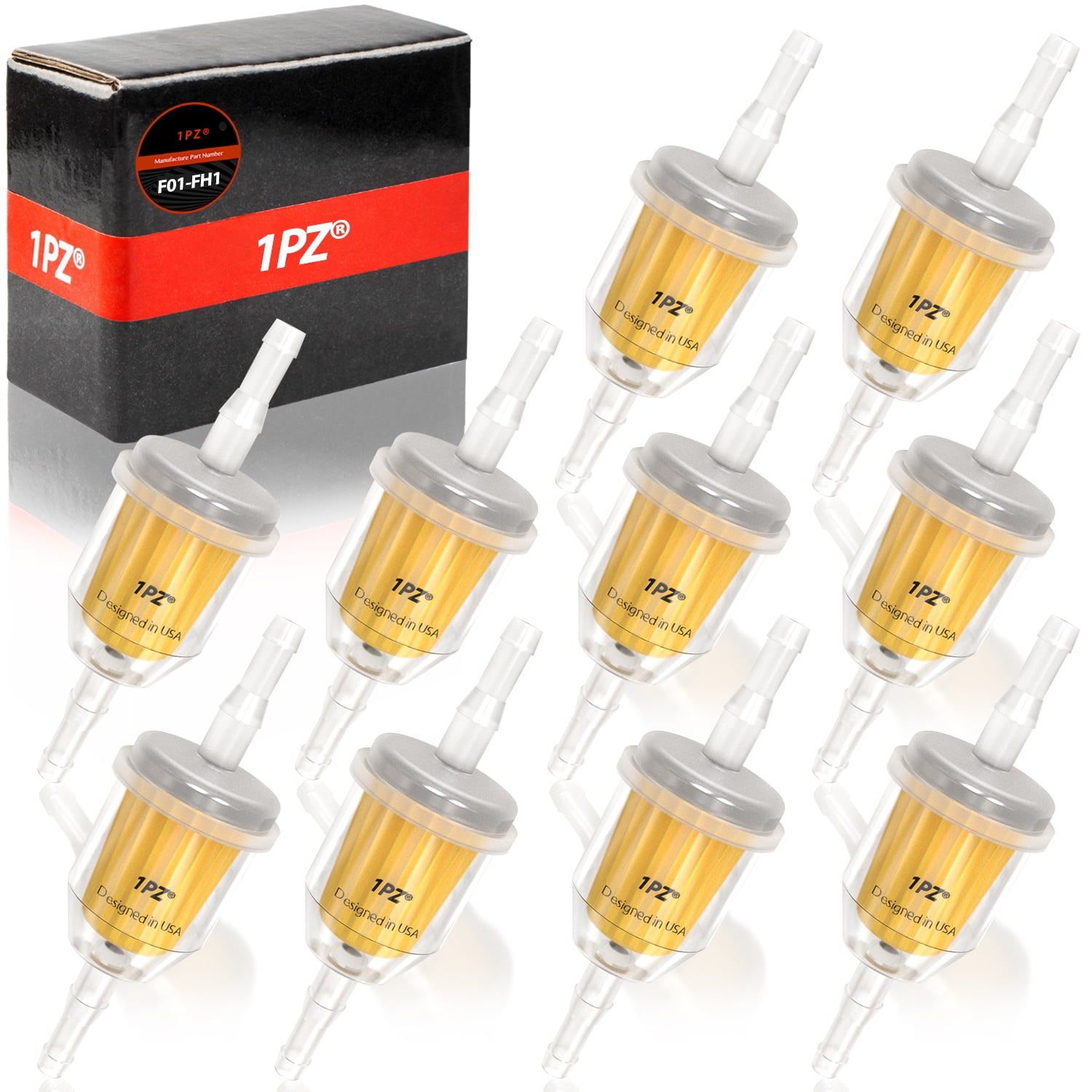 1PZ 032-CZ0 10x 1/4" 5/16" Fuel Filters Universal Motorcycle 6mm - 8mm Inline Gas Fuel Line