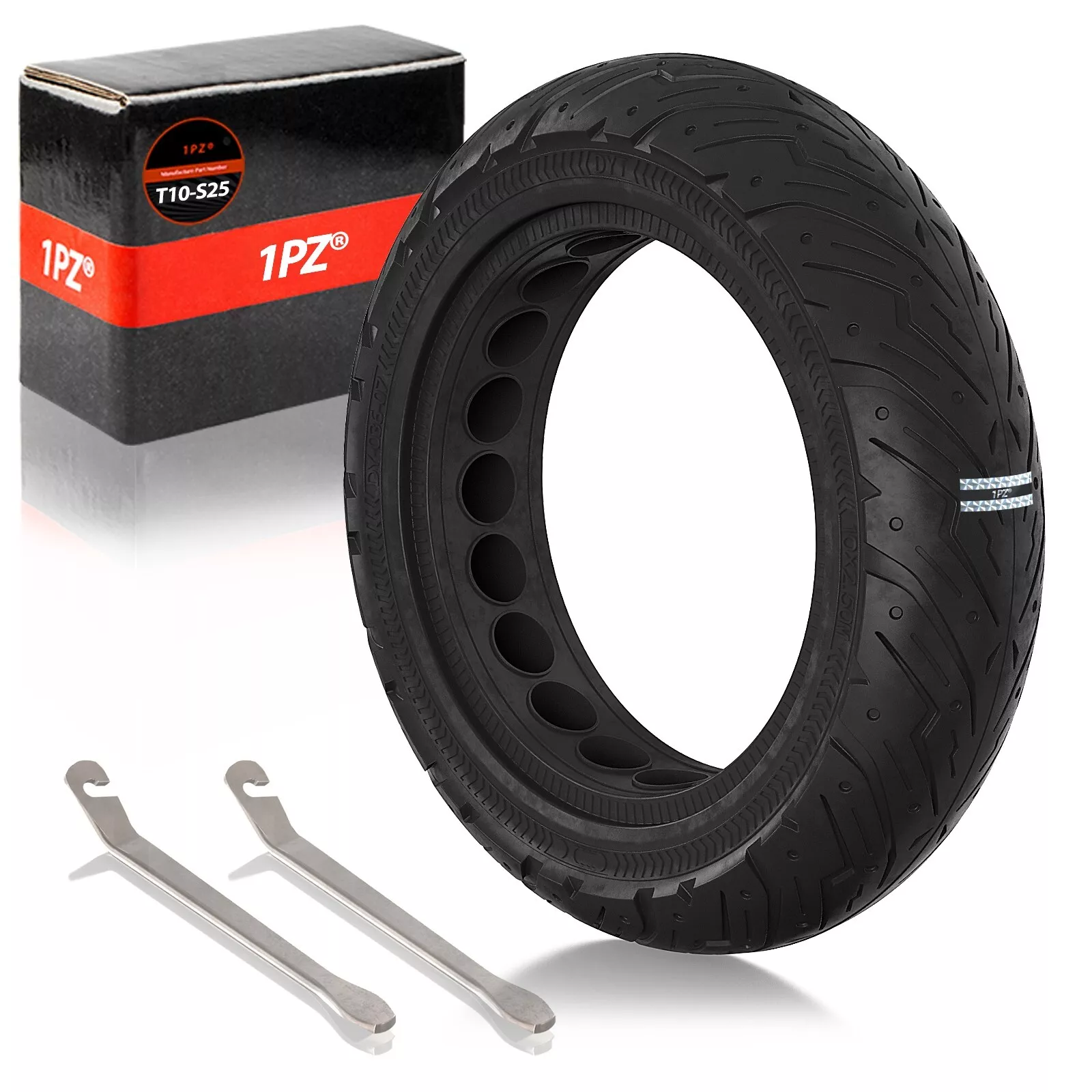 1PZ 179-CZ0 10x2.50 Solid Tire 10 Inch Rubber Tire for 10x2.125 10x2 10x3 Electric Scooter