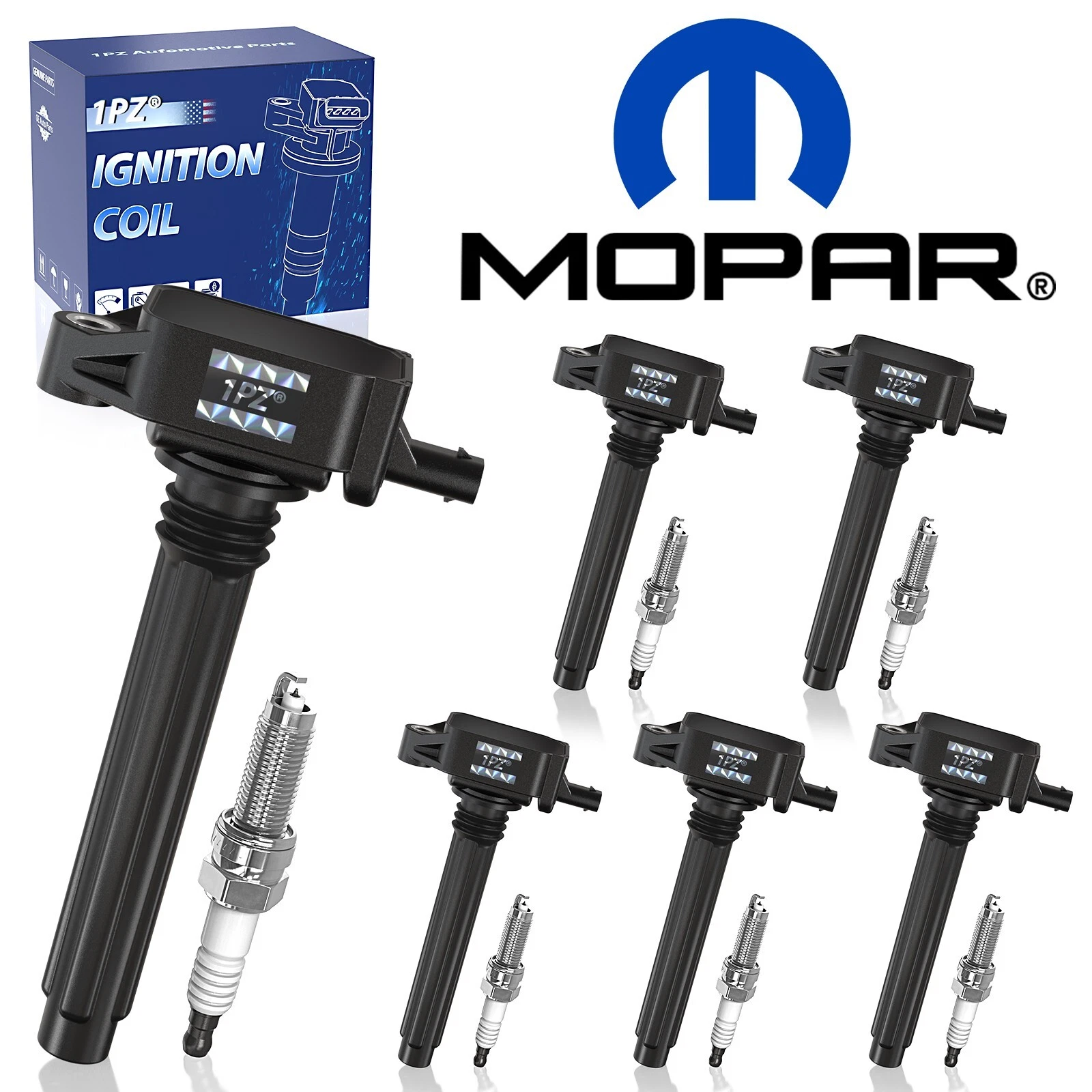 Complete Tune-Up Kit: 6 Ignition Coils & 6 Iridium Spark Plugs For Jeep Liberty / Dodge 3.7L V6
