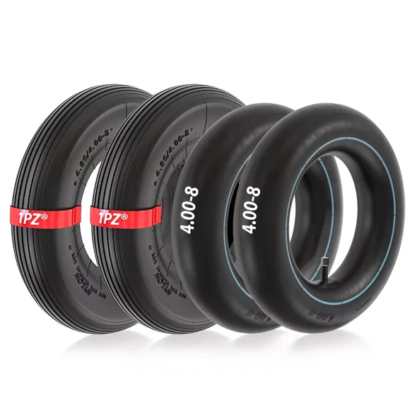 1PZ CZ0-296 2 x 480/400-8 4.80/4.00-8 Tire & Inner Tube Rubber for Yard Trailers Go Karts