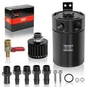 1PZ Universal Oil Catch Can Kit Reservoir Baffled Tank with Breather Filter Aluminum