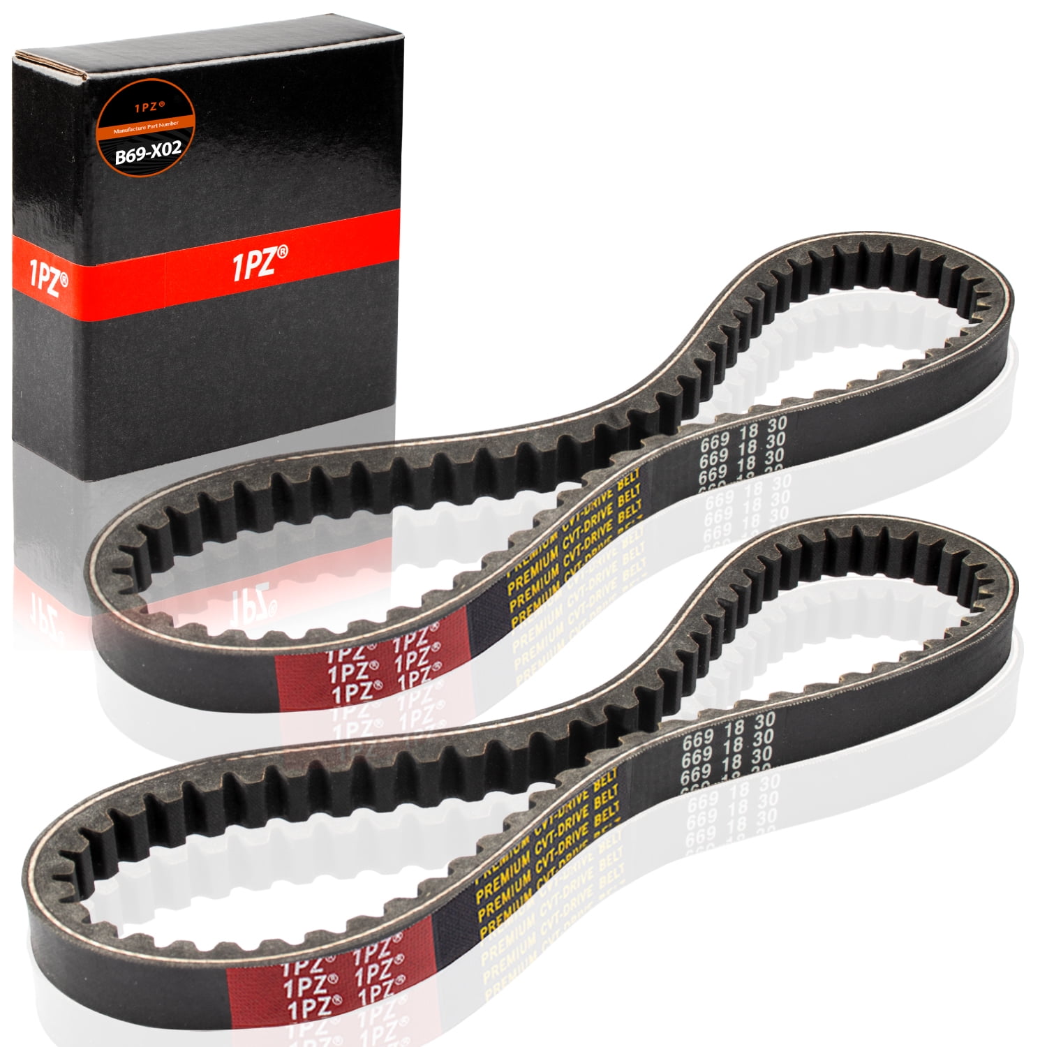 1PZ VB1-101 RACING DRIVE BELT CVT 669 18 30 MADE W/ KEVLAR GY6 49 50CC ATV GO KART MOPED SCOOTER (PACK OF 2)