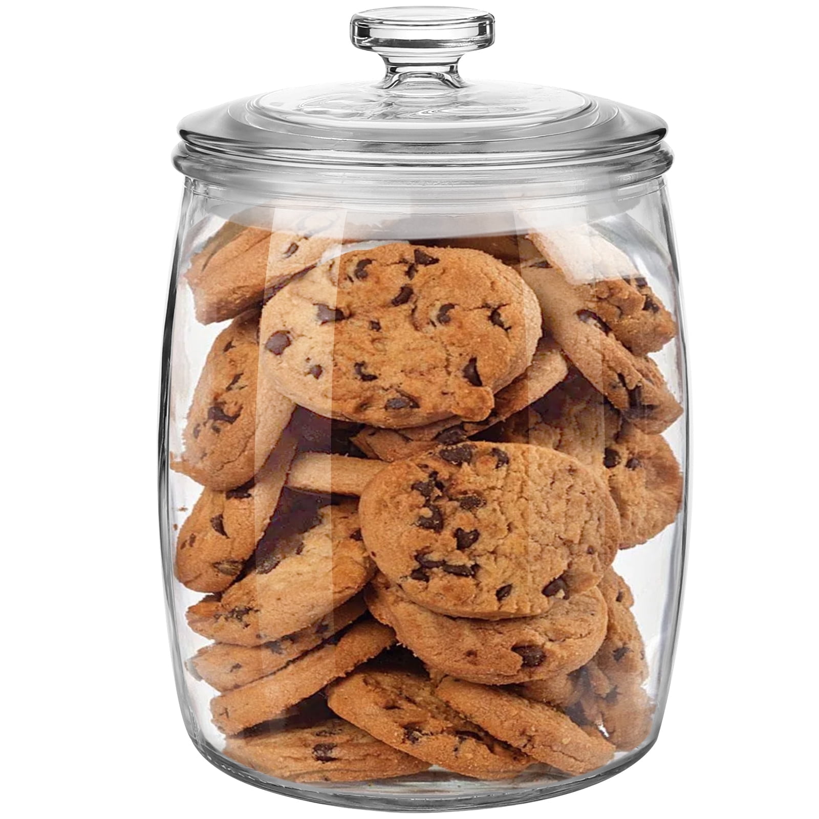 Syntic 0.5 Gallon Storage Jars Glass Hill Jar Cookie Jar for Crackers, Candy, pet treat Clear