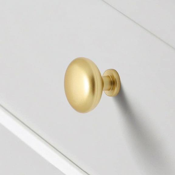 1Pack 1 Inch Brushed Gold Cabinet Knobs Brushed Brass Small Ball Kitchen Cabinet Hardware Drawer Knobs Pulls for Drawers.