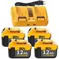 thumbnail image 1 of 1Pack 3A Two-port charger And 4Pack 20V 12Ah Lithium Battery Replacement for Compatible with DCB200 Power Tools lithium battery Compact XR Design,Long Lasting dc series max cordless dr, 1 of 9