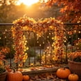 thumbnail image 1 of 1Pack 5.7Ft Fall Artificial Eucalyptus Garland,Artificial Fall Garland Autumn Rustic Vine,Faux Leaf Vine for Thanksgiving Rustic Wedding Arch Table Runner Mantel Wall Hanging Decor, 1 of 4