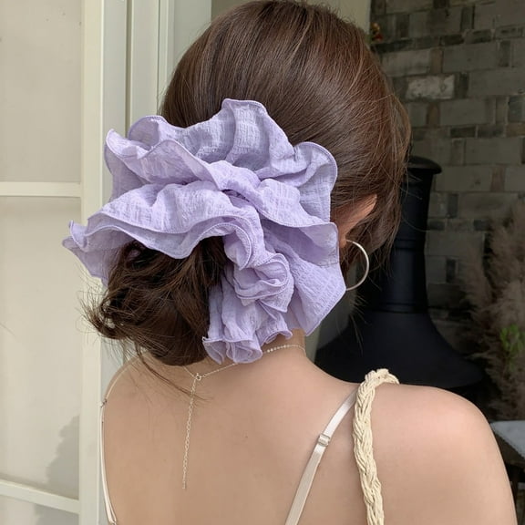 1Pack 7 Inches  Extra Large Scrunchies for Women Large Scrunchie Oversized Silk Thick Elastic Hair Ties Jumbo Hair Scrunchies for Buns, Sleep & Ponytail