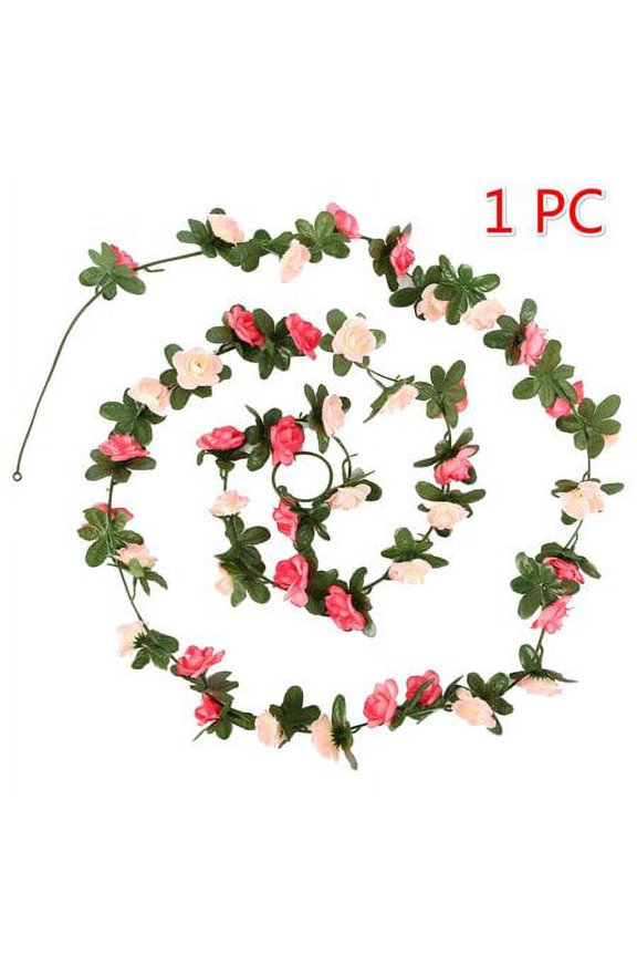 1Pack 8ft Artificial Flower Rose Flower Ivy Vine Hanging Garland Home Hotel Party Garden Wedding silk decor
