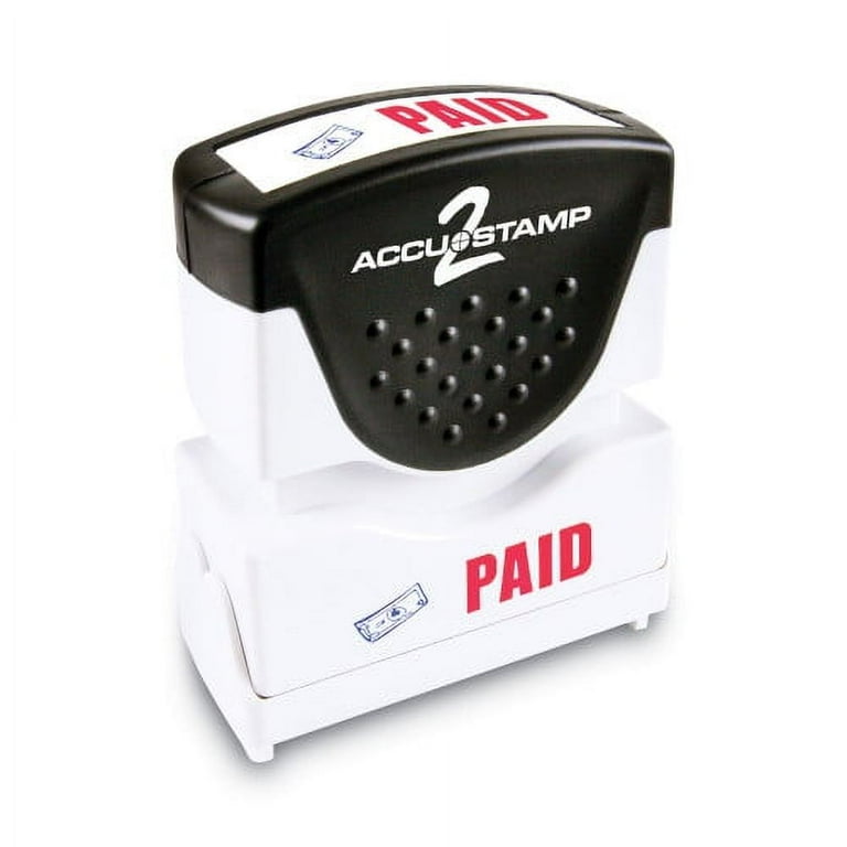 Pre-Inked Shutter Stamp, Red, PAID, 1.63 x 0.5 Pre-Inked Shutter Stamp, Red, PAID, 1.63 x 0.5