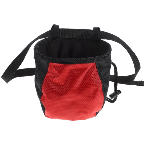 1Pack Adjustable Chalk Bag Red PP for Bouldering and Weight Lifting