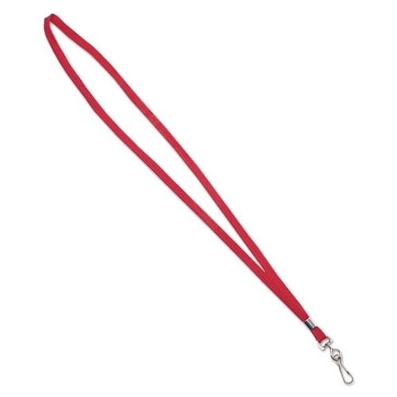 1Pack Advantus Deluxe Lanyards, Metal J-Hook Fastener, 36" Long, Red, 24/Box (75425)