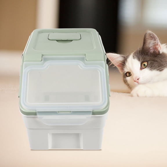 1Pack Airtight Container Pet Food Bucket Green PP Moisture Proof Pet Supplies