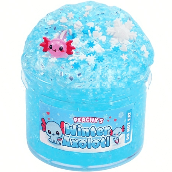 1Pack Axolotl Slime Toy,Slime with Pink Axolotl Charms, Soft and Stretchy, Slime Party Favor for Girls and Boys, Classroom Rewards, Birthday Gifts for Kids Age 3+.