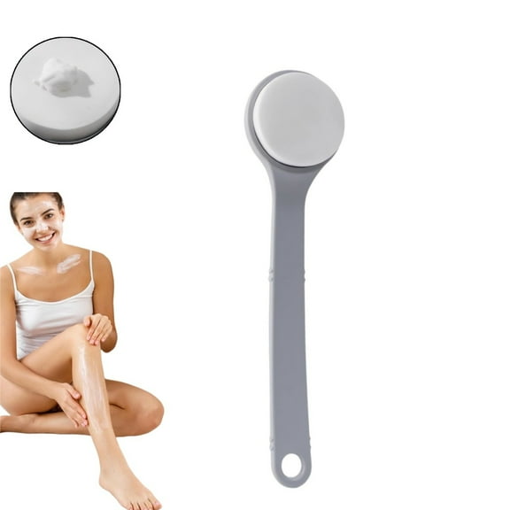 1Pack Back Bath Sponge Brush,11.2x3in Durable Lotion Stick Brush for Sunscreen,QZS Back Lotion Applicator for Body,Legs and Feet