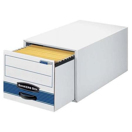 1Pack BankersBox 311 Banker Box, Drawer, Ltr, Wht/Blu, PK6