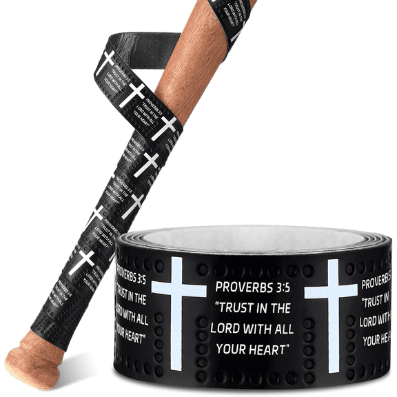 1Pack Baseball Bat Grip Tapes Faith Cross Softball Grip Tape,1.1Mm Precut and Fu