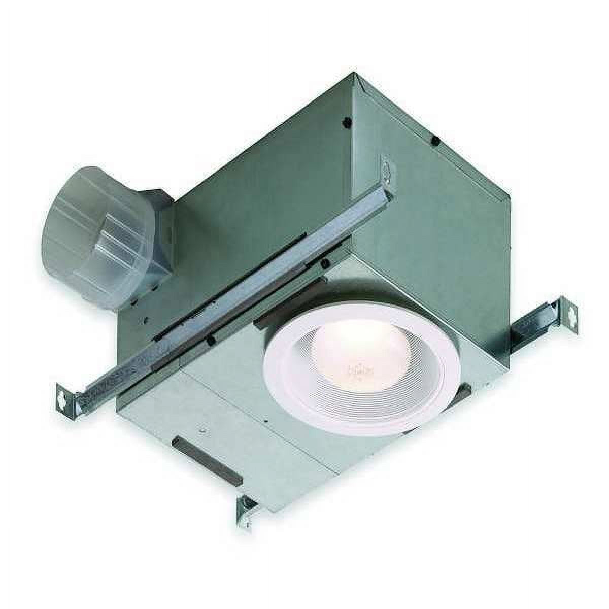 White Metal Recessed Bathroom Ventilation Fan with Light