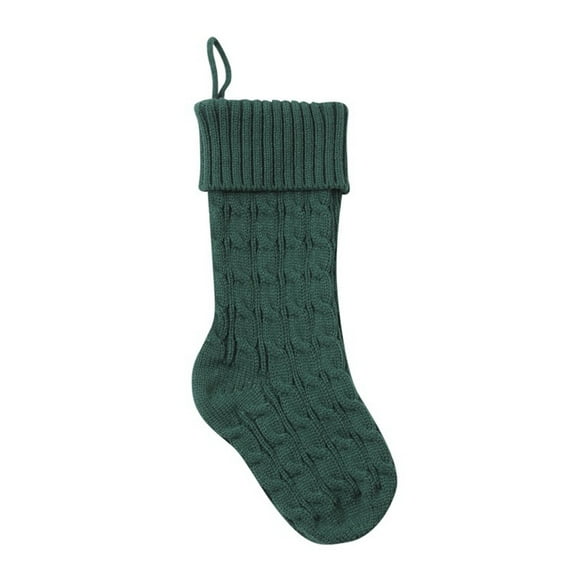 1Pack Christmas Stockings,Christmas Stockings For Christmas Decorations,18inch Large Size Cable Knitted Stocking Xmas Hanging Stocking Decorations, for Holiday Christmas Party Family Decor(Green)