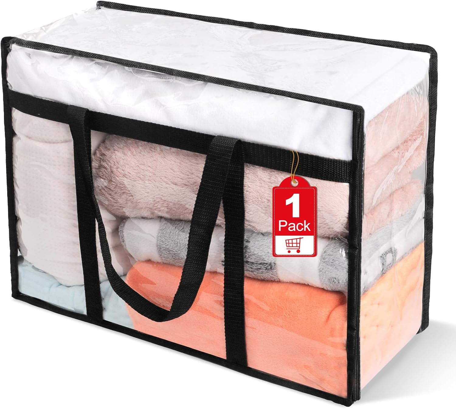 1Pack Clear Blanket Storage Bags, Vinyl Comforter Clothes Storage ...