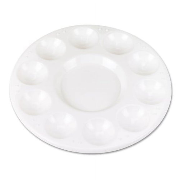 1Pack Creativity Street Round Plastic Paint Trays for Classroom, White, 10/Pack (5924)