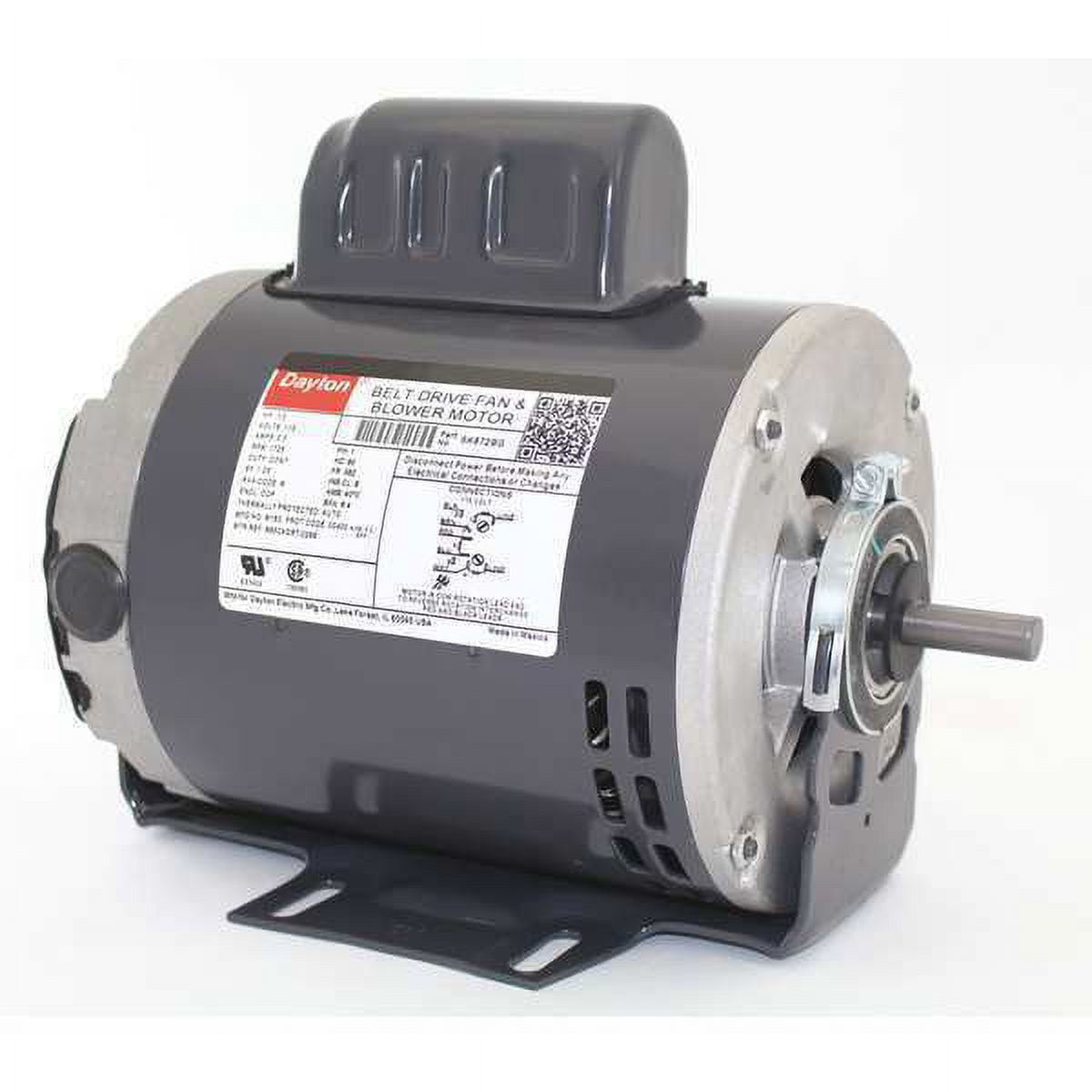 1 pc, Dayton Split-Phase Start/Capacitor-Run Belt Drive Motor, 1/2 HP ...