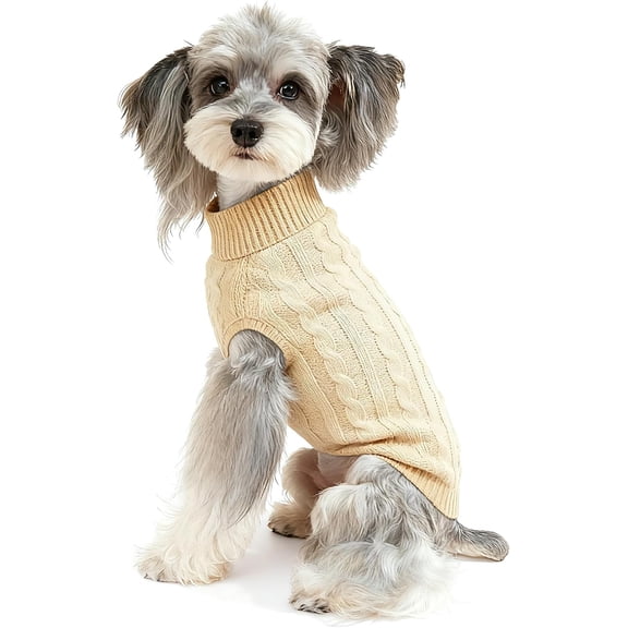 1Pack Dog Sweater for Small, Medium, Large Dogs - Warm Winter Classic Turtleneck Pet Clothes - Cute Christmas Coat for Puppies, Cats, Girls, Boys