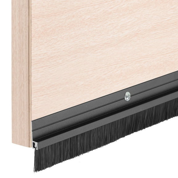 1Pack Door Draft Stopper Aluminum Door Weather Stripping (39.4"L x 0.8"W, Black)