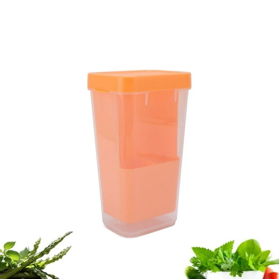 1Pack Durable Plastic Asparagus Saver,QZS Portable Asparagus Container,Reusable Herb Saver Keeper for Mint,Parsley,Thyme,Orange