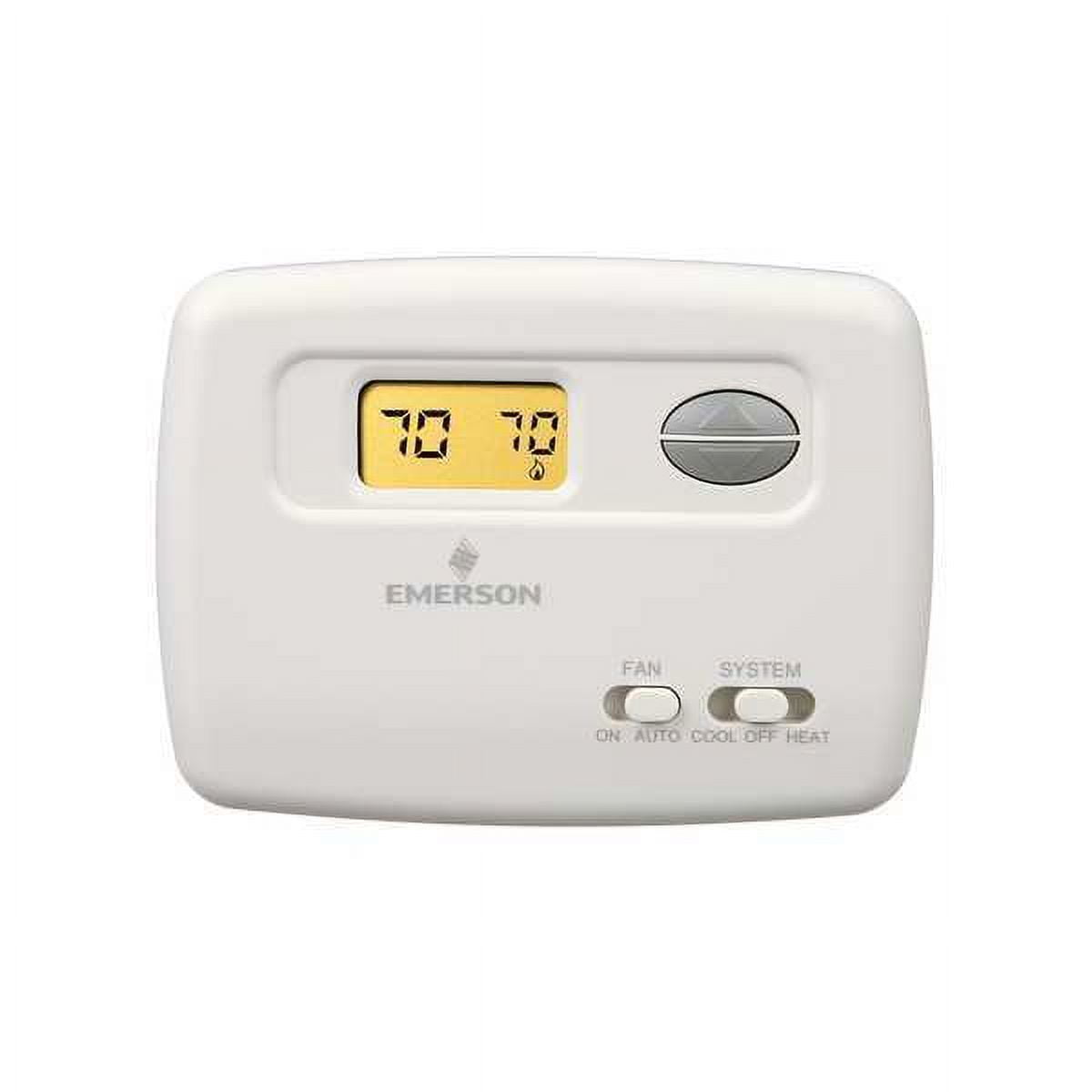 White Digital Thermostat with Touchscreen for Single-Stage Heating & Cooling