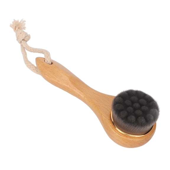 1Pack Face Scrubber with Wooden Handle, Facial Cleansing Brushes ,Face Wash Brush for Deep Pore Cleansing and Exfoliating, Ultra Soft Bristles Manual Dry Brush for Face Care