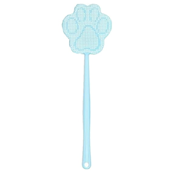 1Pack Fly Swatter Plastic Strong Flexible Manual Fly Swat Set Dog Long Range Handles Indoor and Outdoor Racket for Mosquito, Bee, Flies - Blue