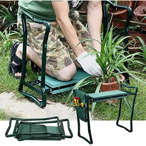 1Pack Folding Garden Kneeler Stools Gardening Tool Garden Chair Kneeler Seat Garden Stool with EVA Kneeling Pad Bearing 250KG$$Garden & Patio