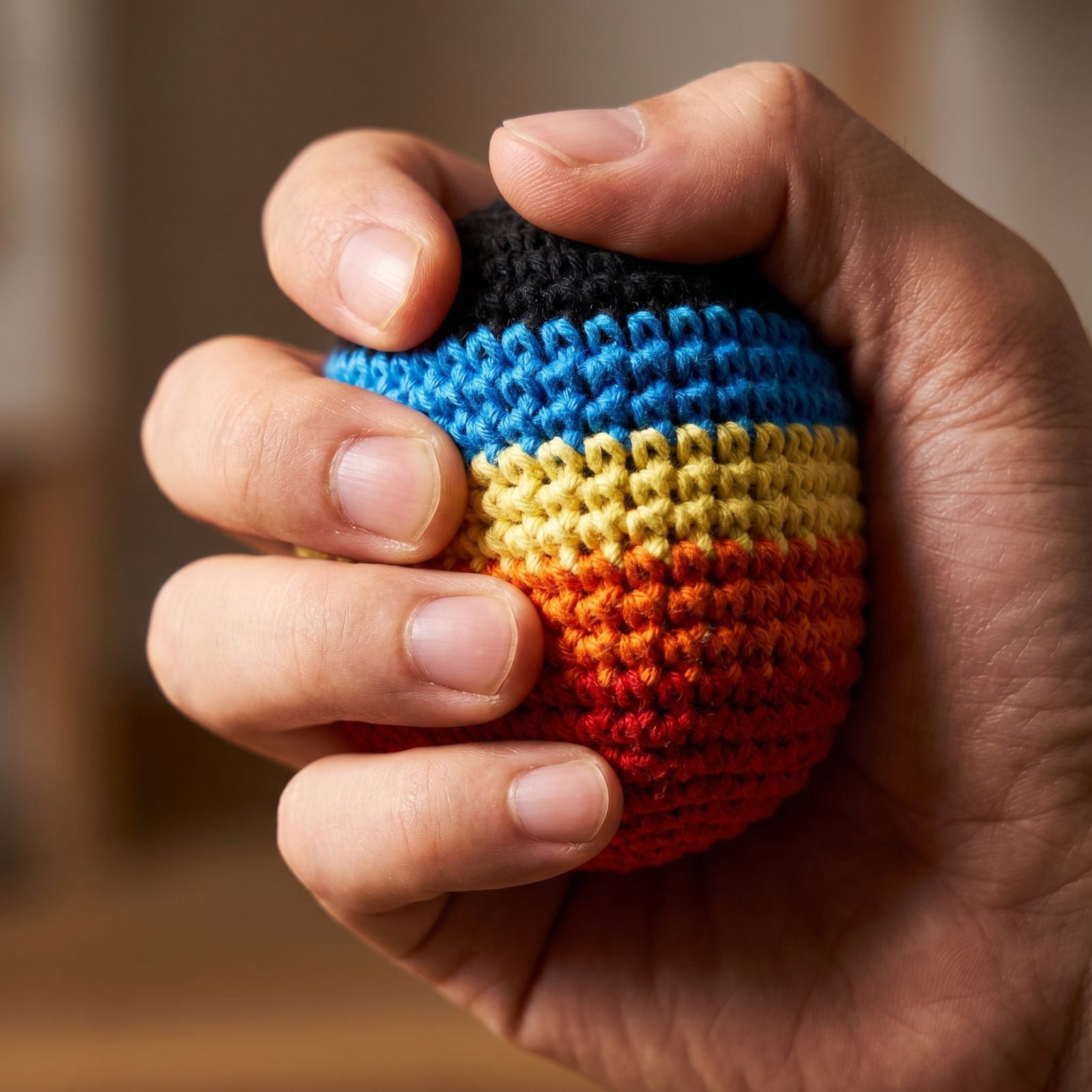 1Pack Footbag for Kick Ball, Rainbow Multicolored Crochet Striped ...